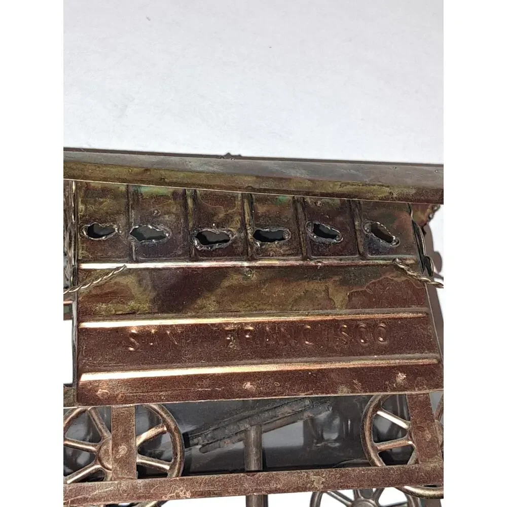 Retro Copper San Francisco California Trolly Cart Music Box